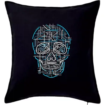 Polštář Electric Skull - Polštář 50x50 - 50x50 - Pouze potah ( Černá )