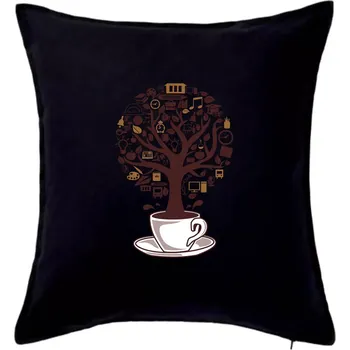 Polštář Coffee Tree parts from school icon - Polštář 50x50 - 50x50 - Pouze potah ( Černá )