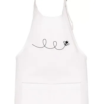 Kuchyňská zástěra Dráha letu včely - smyčka - Dětská zástěra na vaření - Univerzální velikost ( Bílá )