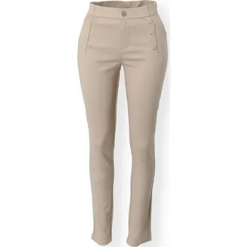 Dámské kalhoty Kalhoty dlouhé s knoflíky Freesia Paris L200 barva: béžová, velikost: S