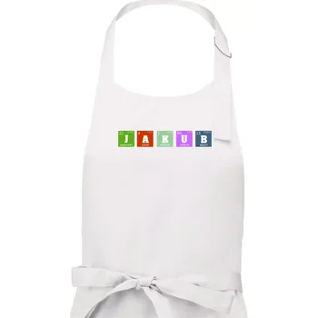 Kuchyňská zástěra Periodická tabulka JAKUB - Pánská zástěra na vaření - Univerzální velikost ( Bílá )