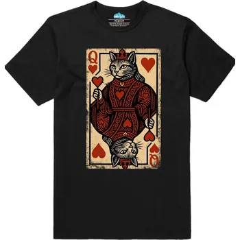 Pánské tričko Pánské tričko Kočičí Dáma Srdcová (Velikost: L, Barva: Černá)