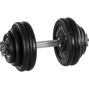 Profi posilovací činka jednoruční s nastavitelnou hmotností, chrom / černá, 30 kg