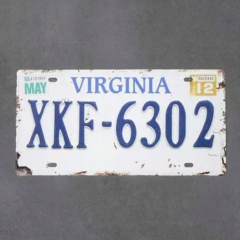 Obraz Kovová poznávací značka VIRGINIA