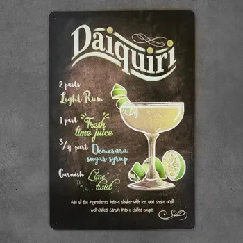 Obraz Dekorativní kovová cedule DRINK DAIQUIRI