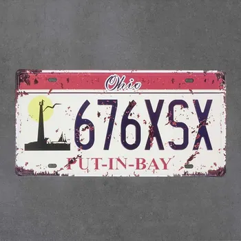 Obraz Kovová poznávací značka OHIO RETRO