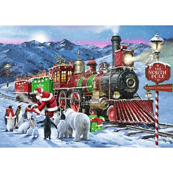 TREFL Puzzle Premium Plus Tea Time: Vánoční vlak 1000 dílků