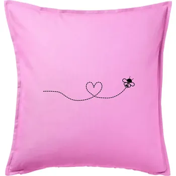 Polštář Dráha letu včely - srdce - Polštář 50x50 - 50x50 - Pouze potah ( Růžová )