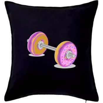 Polštář Donut Barbell - Polštář 50x50 - 50x50 - Včetně výplně ( Černá )