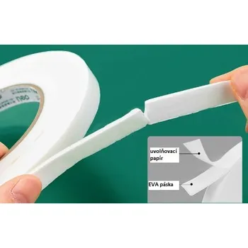 Lepicí páska bílá lepící páska DELI oboustranná pěnová 2,5mm 24mm 5m