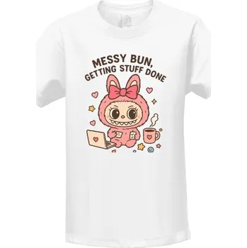 Chlapecké tričko Tričko s potiskem Labubu - Mini Boss Babe – Messy Bun Edition dětské