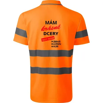 Mám krásné dcery, taky mám... - HV Runway 2V9 - Reflexní polokošile - S ( Neonově oranžová )