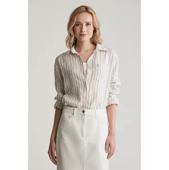 Dámská košile KOŠILE GANT REL STRIPED LINEN SHIRT DRY SAND