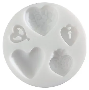 Cernit silikonová forma průměr 7cm srdíčka