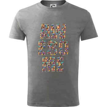 Chlapecké tričko Awesome sign people - Tričko dětské bavlněné - 98 cm / 2 roky ( Tmavě šedý melír )