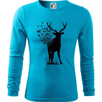 Pánská móda Deer Butterfly - Triko s dlouhým rukávem FIT-T long sleeve - S ( Světlý tyrkys )