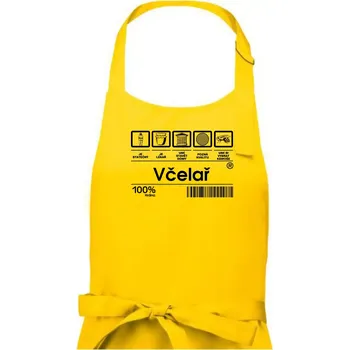 Kuchyňská zástěra Čárový kód včelař - Pánská zástěra na vaření - Univerzální velikost ( Žlutá )