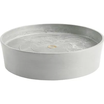 Květináč Miska pod květináč Ecopots s kolečky plastová Ø 28,7 cm V 8,3 cm šedobílá