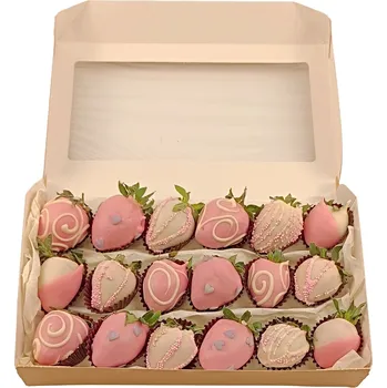 Dárkový potravinový koš Jahody v čokoládě