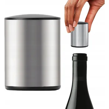 VAKUOVÁ ZÁTKA NA VÍNO, LAHVE A ŠAMPAŇSKÉ, MECHANICKÁ, STŘÍBRNÁ