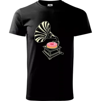 Gramophone Donut - Triko extra velké (5-8XL) - 8XL ( Černá )