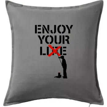 Polštář Enjoy Your Lie - Polštář 50x50 - 50x50 - Pouze potah ( Tmavě šedý melír )