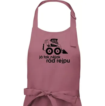 Kuchyňská zástěra Já tak nějak rád rejpu - smykový nakladač - Pánská zástěra na vaření - Univerzální velikost ( Starorůžová )