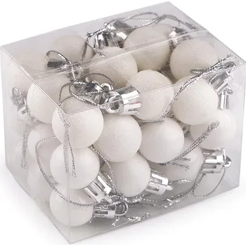 Vánoční dekorace Vánoční baňky Ø20 mm, barva 1 bílá