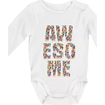 Awesome sign people - Body kojenecké s dlouhým rukávem - Dlouhý r. 3-6 měs ( Bílá )
