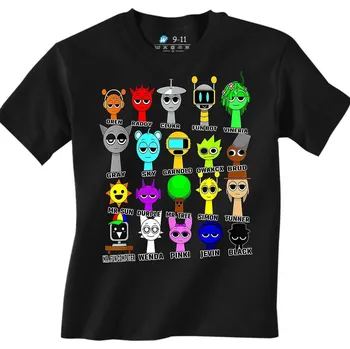 Dívčí tričko Wolken.cz Sprunki Postavičky Černá 3-4