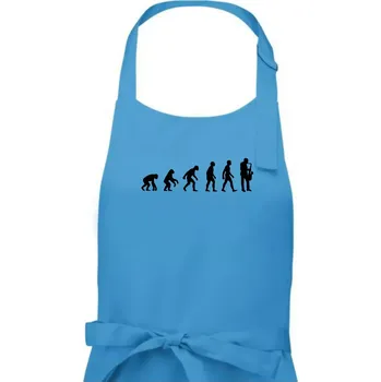Kuchyňská zástěra Evoluce Saxofonu - Pánská zástěra na vaření - Univerzální velikost ( Světlý tyrkys )