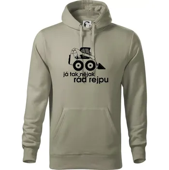 Pánská mikina Já tak nějak rád rejpu - smykový nakladač - Mikina pánská Cape s kapucí - 5XL ( Light khaki )