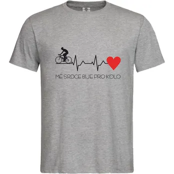Pánské tričko Tričko Mé srdce bije pro kolo | Puls Druh: Pánské, Barva: Šedá, Velikost: M