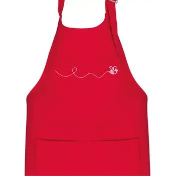 Kuchyňská zástěra Dráha letu včely - vlnovka - Dětská zástěra na vaření - Univerzální velikost ( Červená )