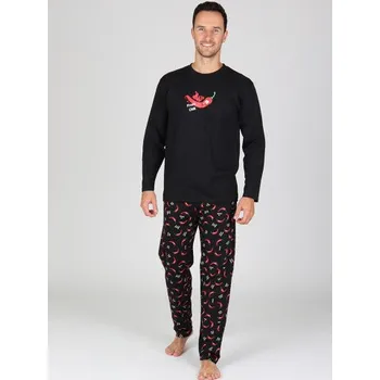 Dámské pyžamo Evona Pánské dlouhé pyžamo P LUBOR s chilli papričkami Velikost: XL