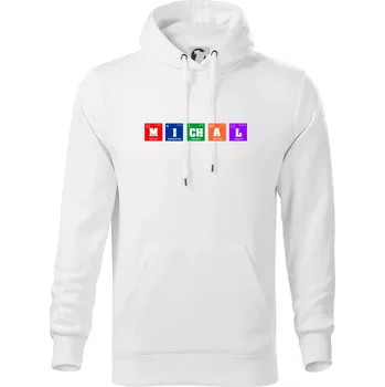 Pánská mikina Periodická tabulka MICHAL - Mikina pánská Cape s kapucí - XL ( Bílá )