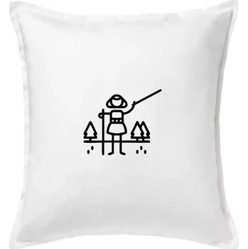 Polštář Nordic walking ikona - Polštář 50x50 - 50x50 - Včetně výplně ( Bílá )