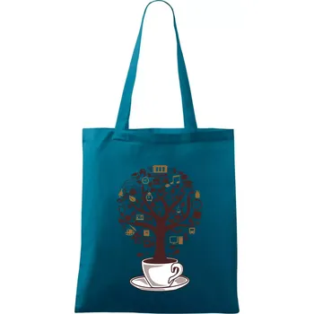 Coffee Tree parts from school icon - Taška bavlněná - 42 x 38 cm ( Petrolejová )