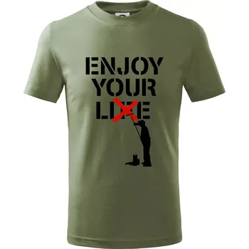 Enjoy Your Lie - Tričko dětské bavlněné - 98 cm / 2 roky ( Khaki )