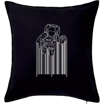 Polštář Astronaut - čárový kód - Polštář 50x50 - 50x50 - Pouze potah ( Černá )