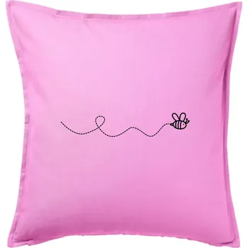 Polštář Dráha letu včely - vlnovka - Polštář 50x50 - 50x50 - Pouze potah ( Růžová )