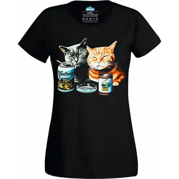 Dámské tričko Dámské tričko Hospodské Kočky (Velikost: L, Barva: Černá)