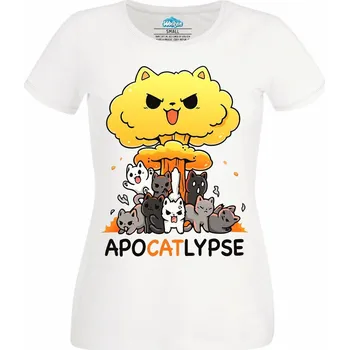 Dámské tričko Kočičí Apokalypsa Apocatlypse (Velikost: 4XL, Barva: Bílá)