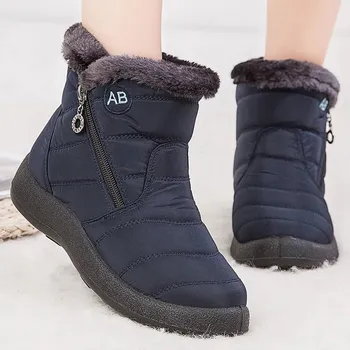 Pánská zimní obuv unisex zateplené zimní kotníkové boty s kožíškem Barva: Modrá, Velikost: 43