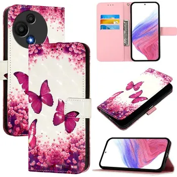 Pouzdro na tablet VSECHNONAMOBIL 118117 ART Peněženkový kryt pro TCL 605 / TCL 60 SE PINK BUTTERFLY