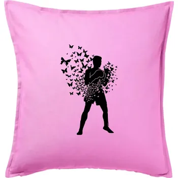 Polštář Float Like Butterfly Sting Like Bee - Polštář 50x50 - 50x50 - Pouze potah ( Růžová )
