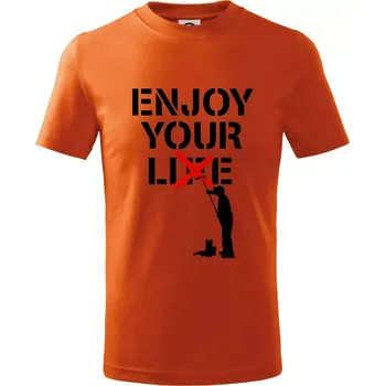Chlapecké tričko Enjoy Your Lie - Tričko dětské bavlněné - 104-110cm / 3-4 roky ( Oranžová )