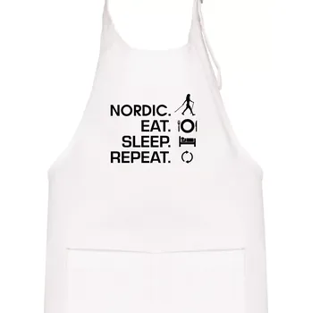 Kuchyňská zástěra Nordic walking eat sleep - Dětská zástěra na vaření - Univerzální velikost ( Bílá )