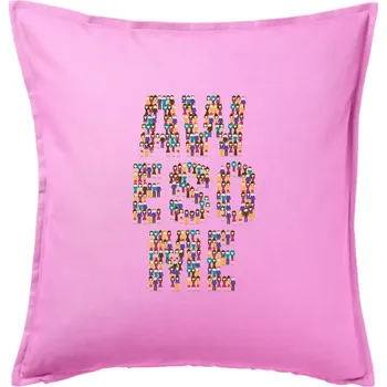 Polštář Awesome sign people - Polštář 50x50 - 50x50 - Pouze potah ( Růžová )