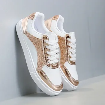 Dámské tenisky Dámské tenisky s třpytkami Barva: Zlatá, Velikost: 35